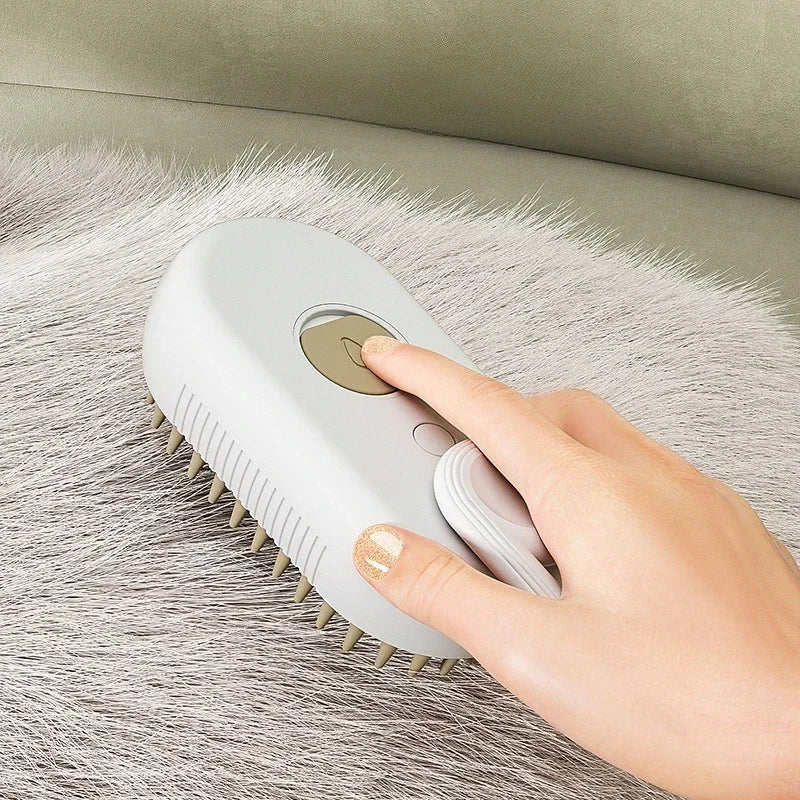 3-in-1 Steam Spray Pet Grooming Massage Brush
