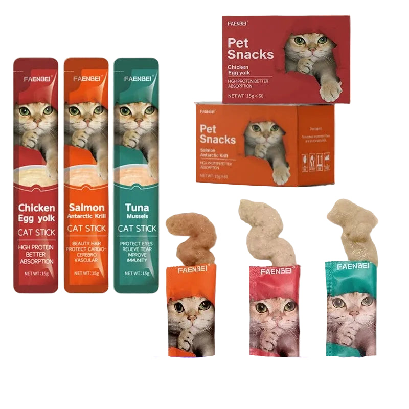 10Pcs Cat Treat Snack Strips