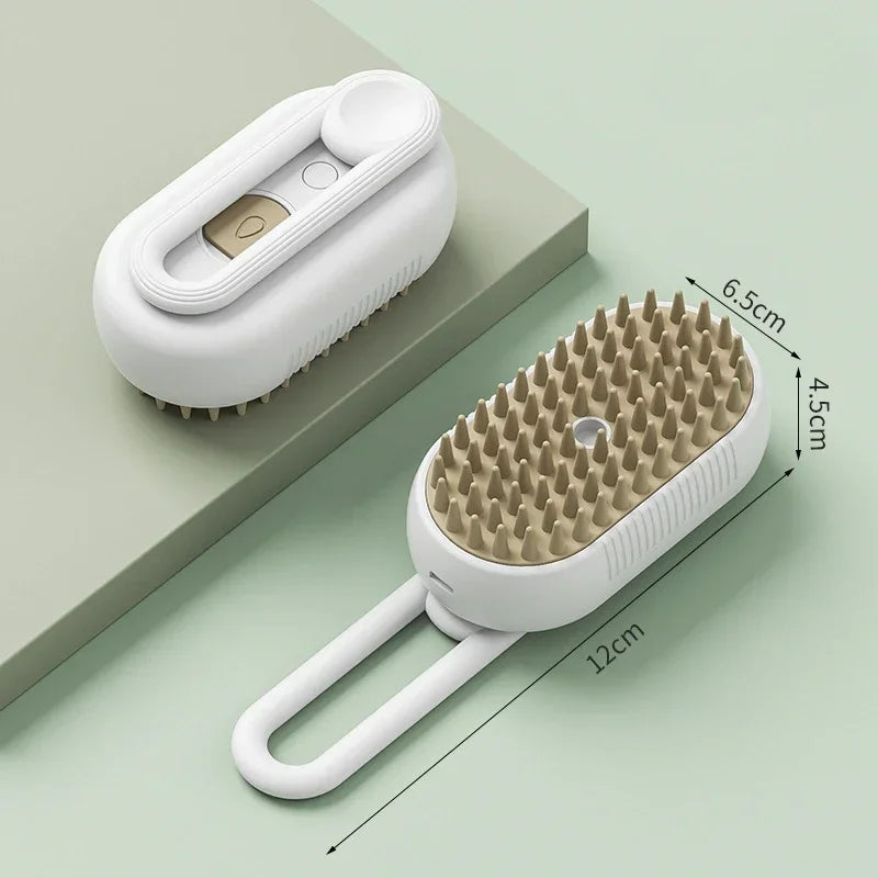 3-in-1 Steam Spray Pet Grooming Massage Brush
