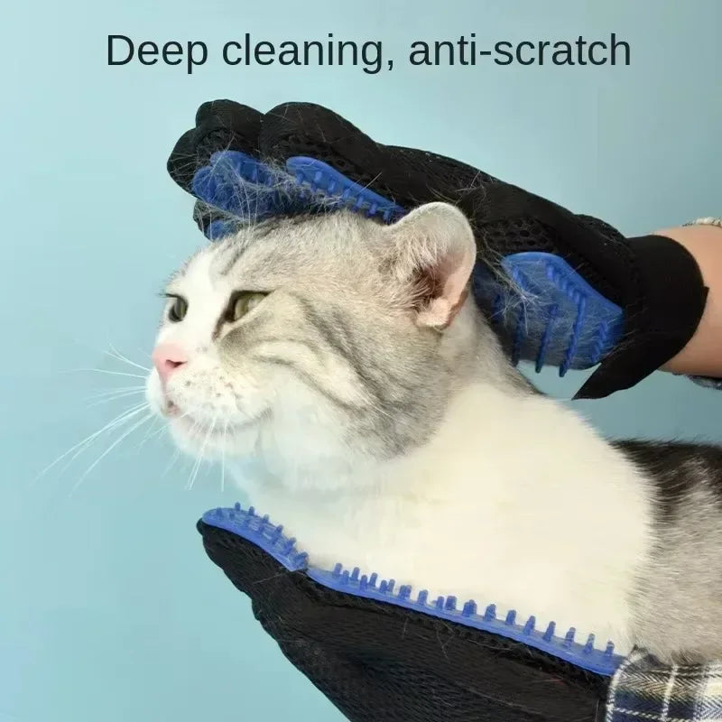 Pet Grooming Hair Removal Gloves for Cats & Dogs