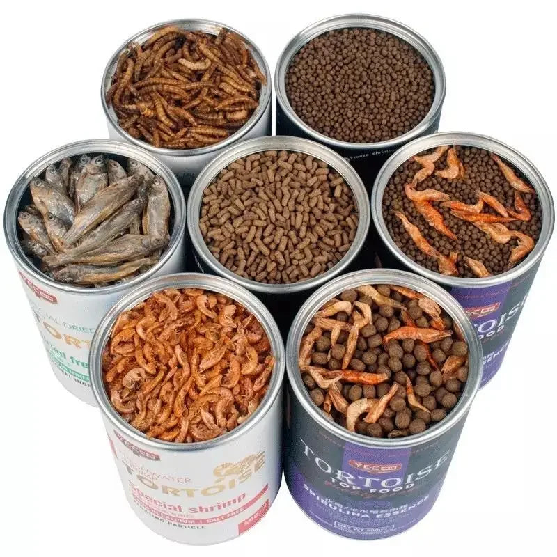 Dried Fish, Shrimp & Mealworm Food for Turtles, Fish & Reptiles