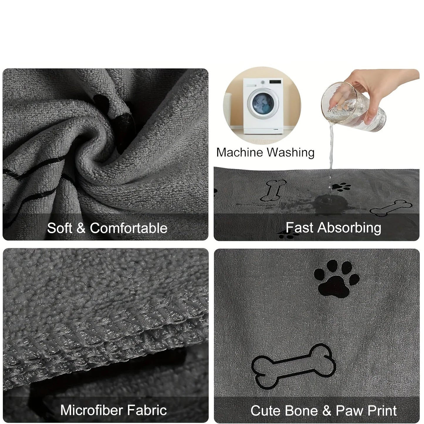 Quick-Drying Microfiber Dog Towel for Pets