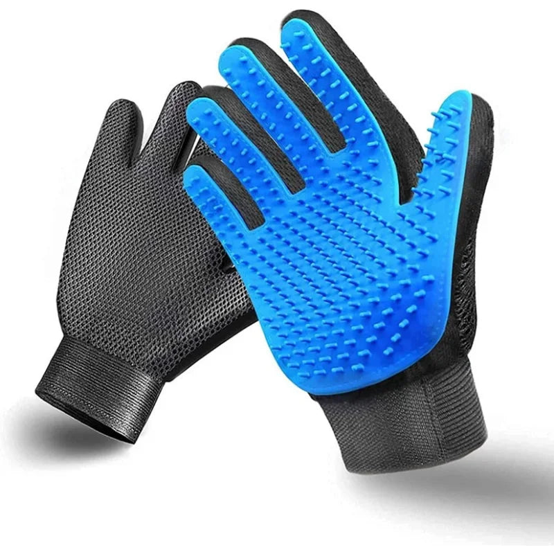 Pet Grooming Hair Removal Gloves for Cats & Dogs