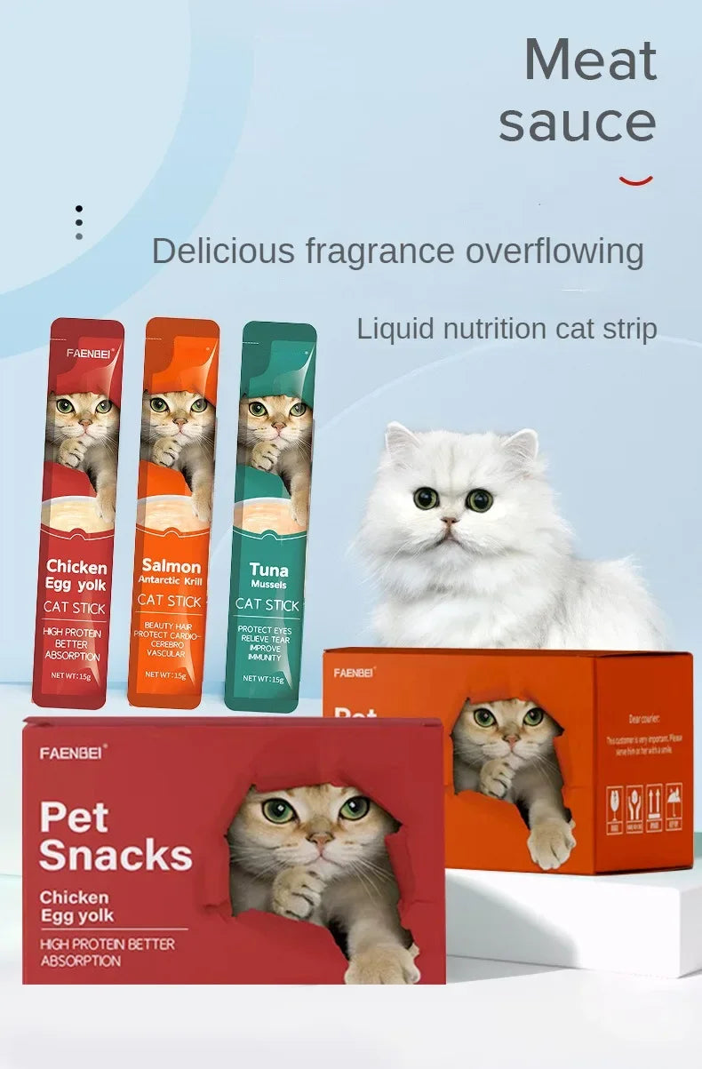 10Pcs Cat Treat Snack Strips