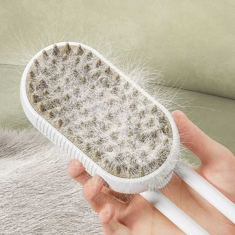 3-in-1 Steam Spray Pet Grooming Massage Brush