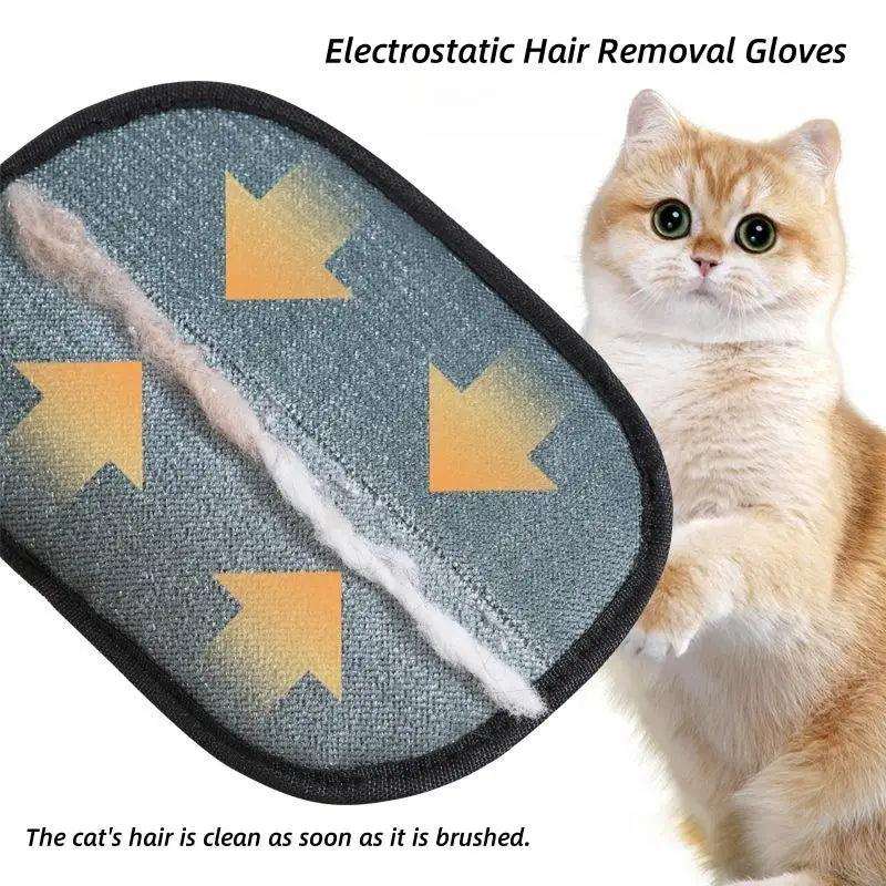 Electrostatic Pet Hair Remover Gloves for Cats & Dogs