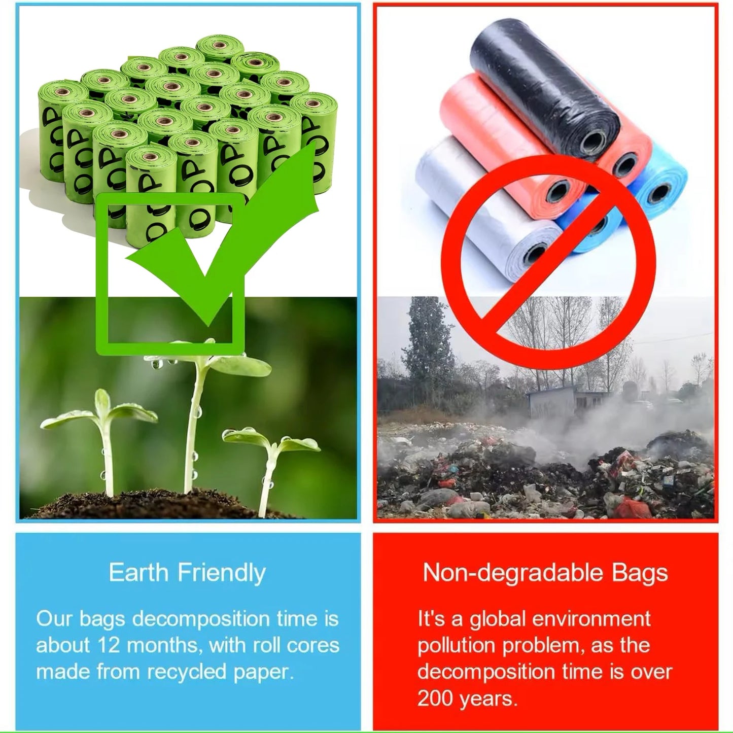 Biodegradable Lavender-Scented Dog Poop Bags with Holder