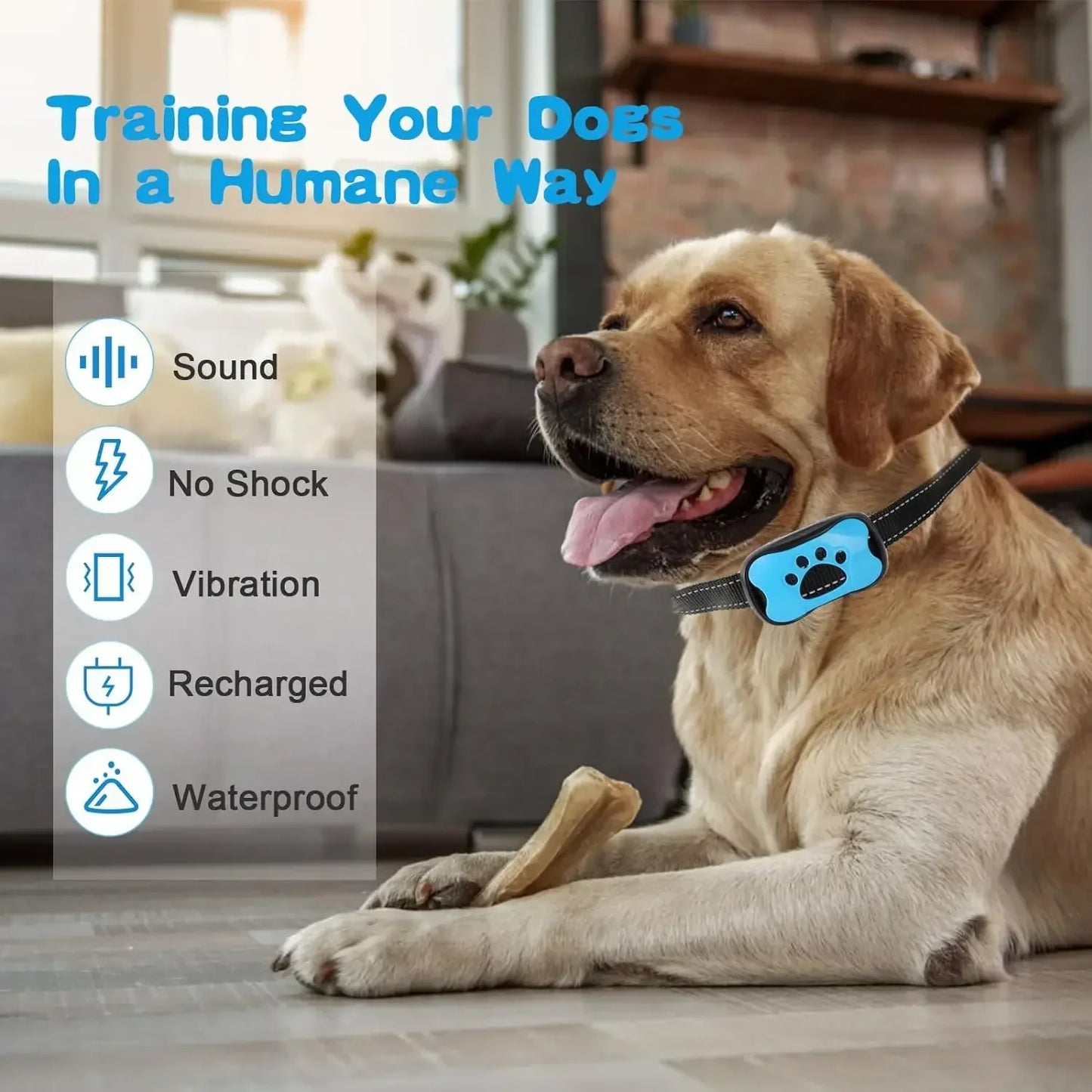 USB Rechargeable Ultrasonic Anti Bark Dog Training Collar