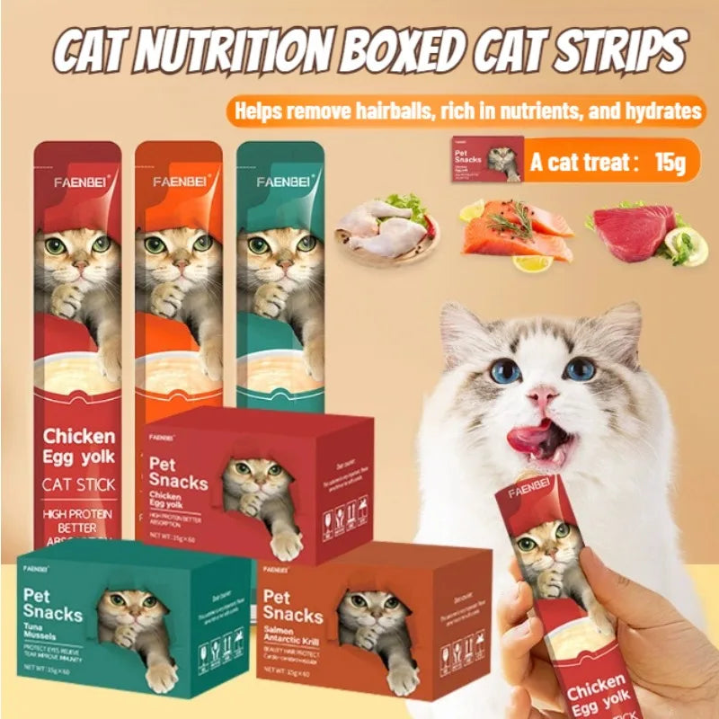 10Pcs Cat Treat Snack Strips