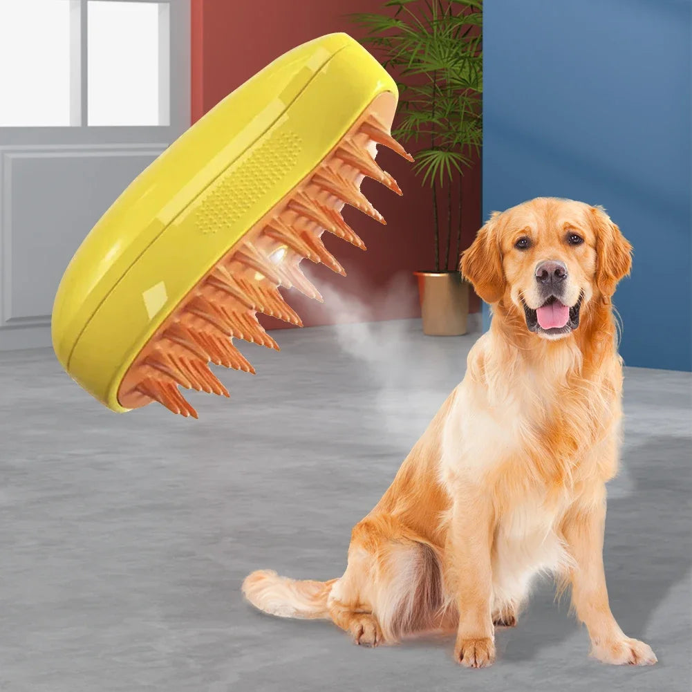 3-in-1 Steam Spray Pet Grooming Massage Brush