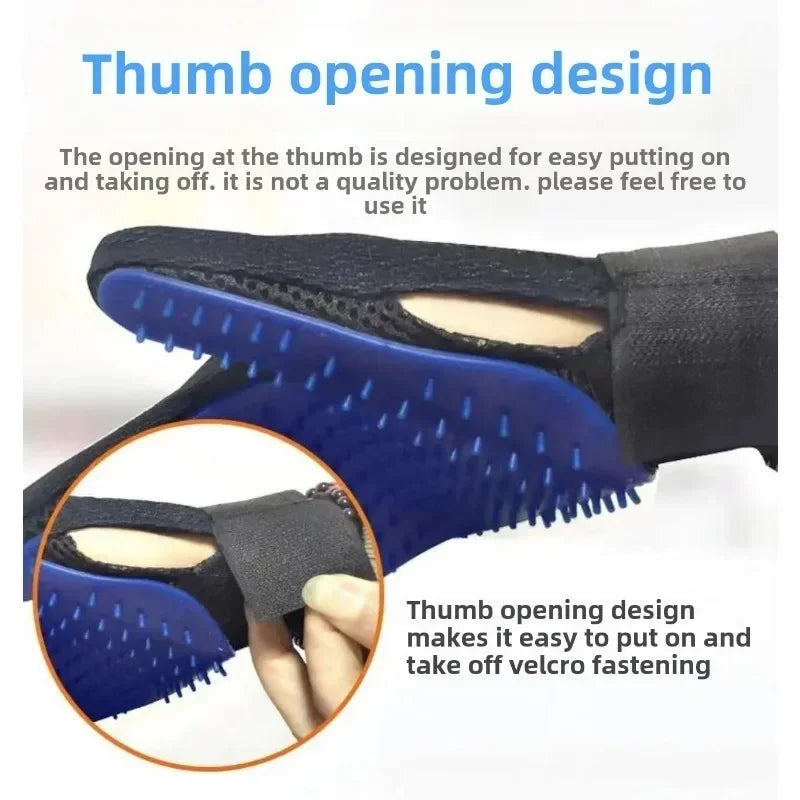 Pet Grooming Hair Removal Gloves for Cats & Dogs