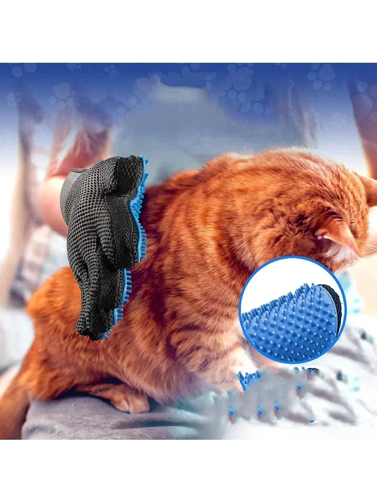 Pet Grooming Hair Removal Gloves for Cats & Dogs