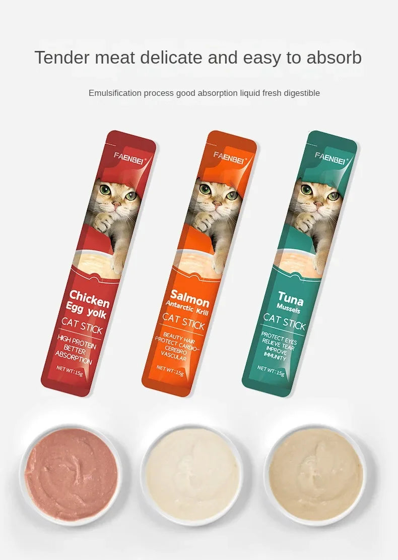 10Pcs Cat Treat Snack Strips