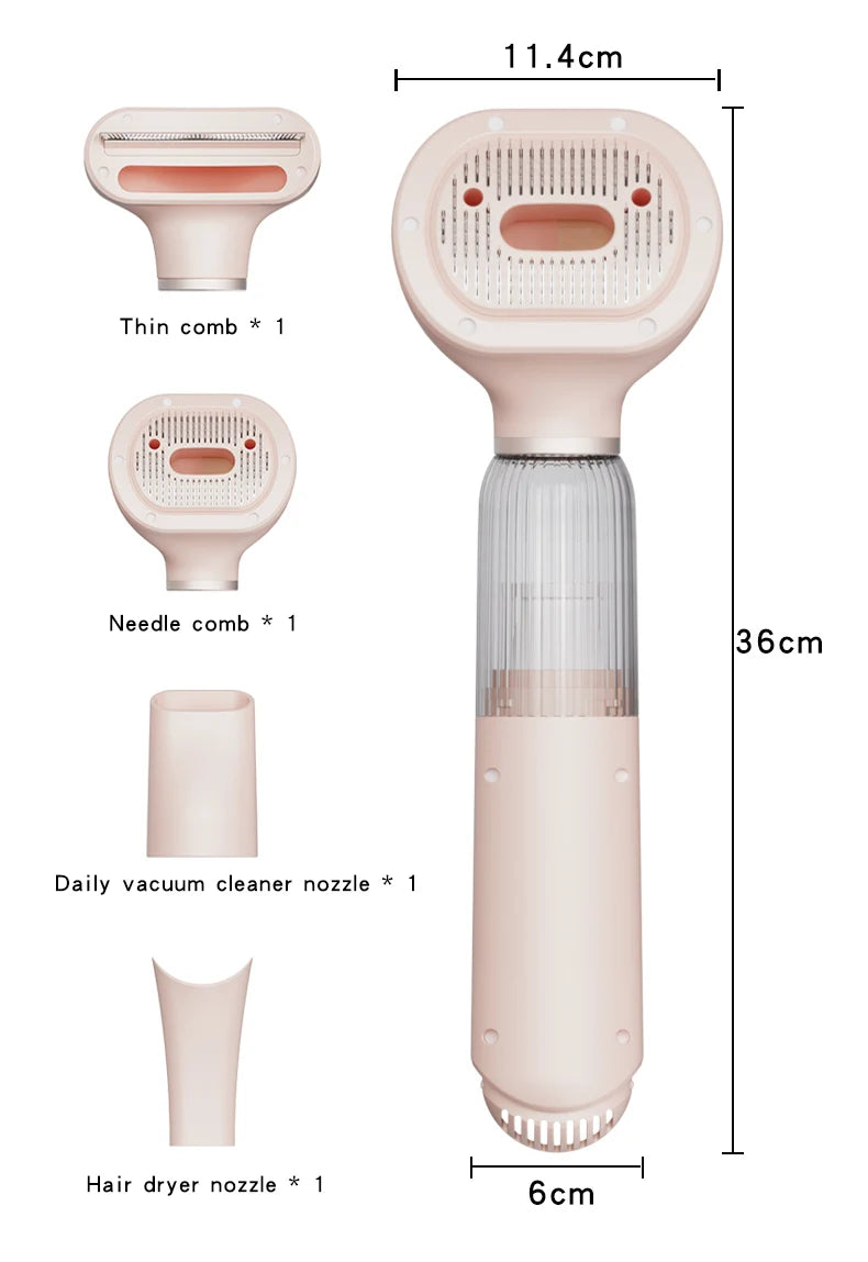 Pet Hair Dryer Brush with Cool Air Grooming Comb