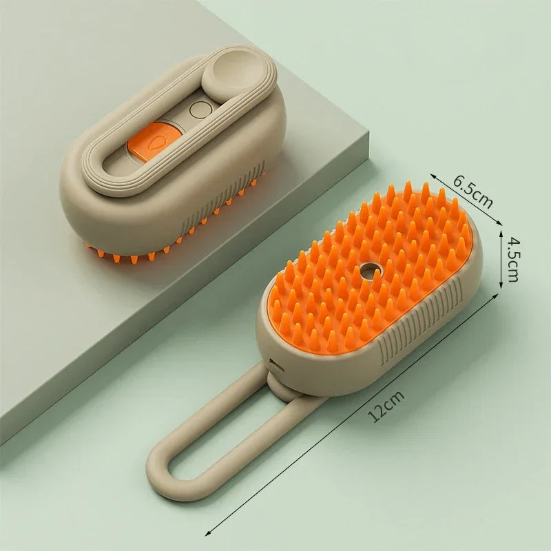 3-in-1 Steam Spray Pet Grooming Massage Brush