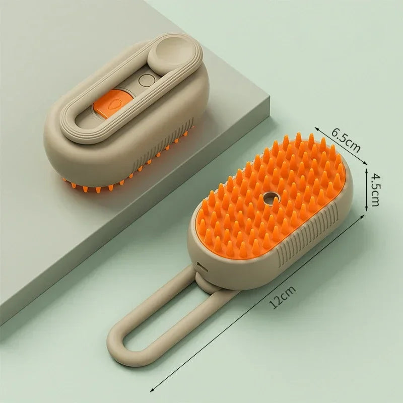 3-in-1 Steam Spray Pet Grooming Massage Brush
