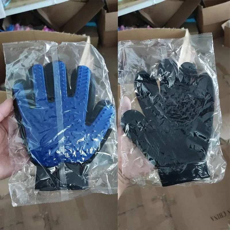 Pet Grooming Hair Removal Gloves for Cats & Dogs