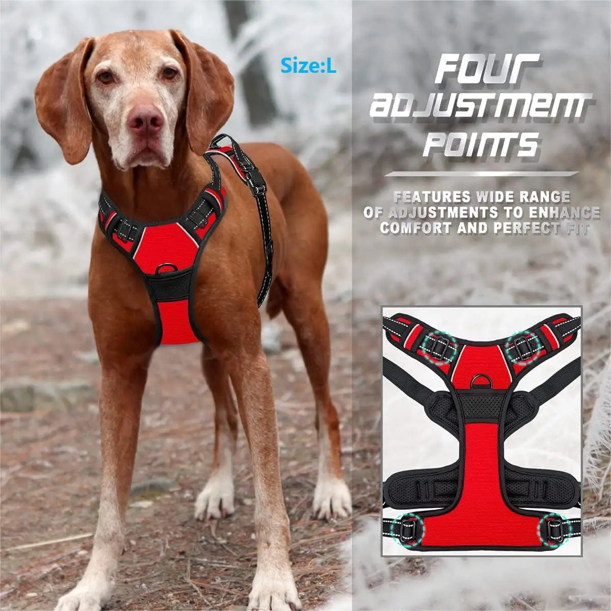 No Pull Reflective Dog Harness with Front Clip Handle